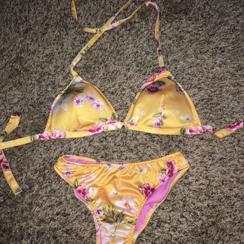 Yellow flower bikini